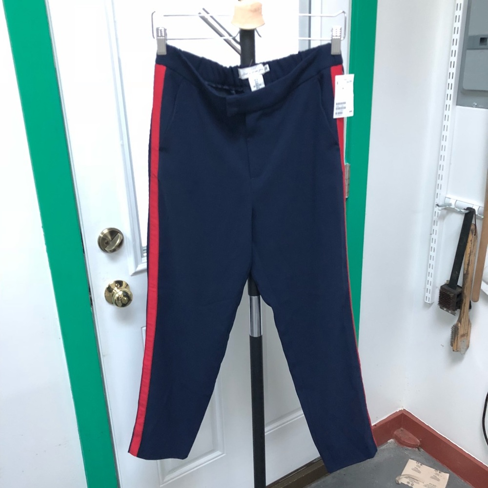H&M Ladies LOGG navy side striped track pant